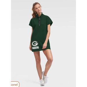Green Bay Packers DKNY Sport Women's Donna Fleece Half-Zip Dress - Green Medium